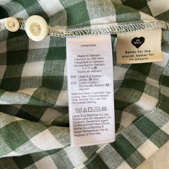NWOT Madewell Square-Neck Button-Front Top in Gingham Check | Size XS - Picture 8 of 8